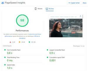 Meilleur Score bureau performance core web vital