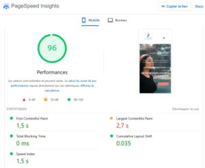 Meilleur Score mobile performance core web vital